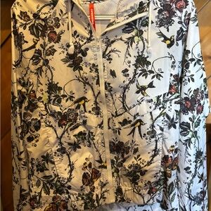 UNIONBAY Women's Floral Bomber Jacket - Black and White